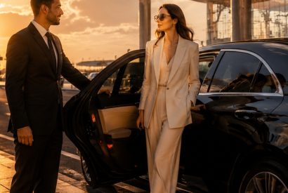 Chauffeur assisting a guest with private airport transfer