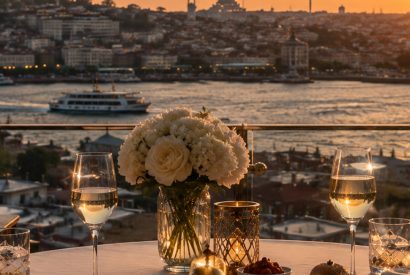 Terrace table set for a private dining experience