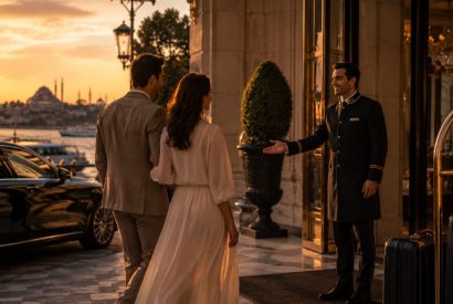 Private car and chauffeur greeting a guest at the airport